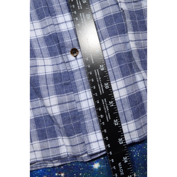 Faherty Shirt Mens 2XL Blue Plaid Featherweight Flannel Button Up Stretch Casual - Picture 8 of 9